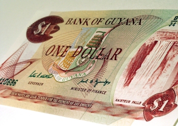This photo of a Guyana, Africa $1 bill was taken by Robert Kraus of Heiligendamm, Germany.
